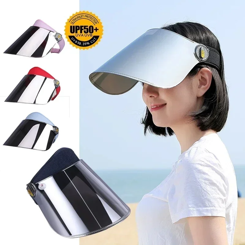 Pink Visor UV Full Face Protection Sunscreen Hat Wide Brim Golf Cap for Women Men Luxury Hardboard Outdoor Beach Trip Unisexes