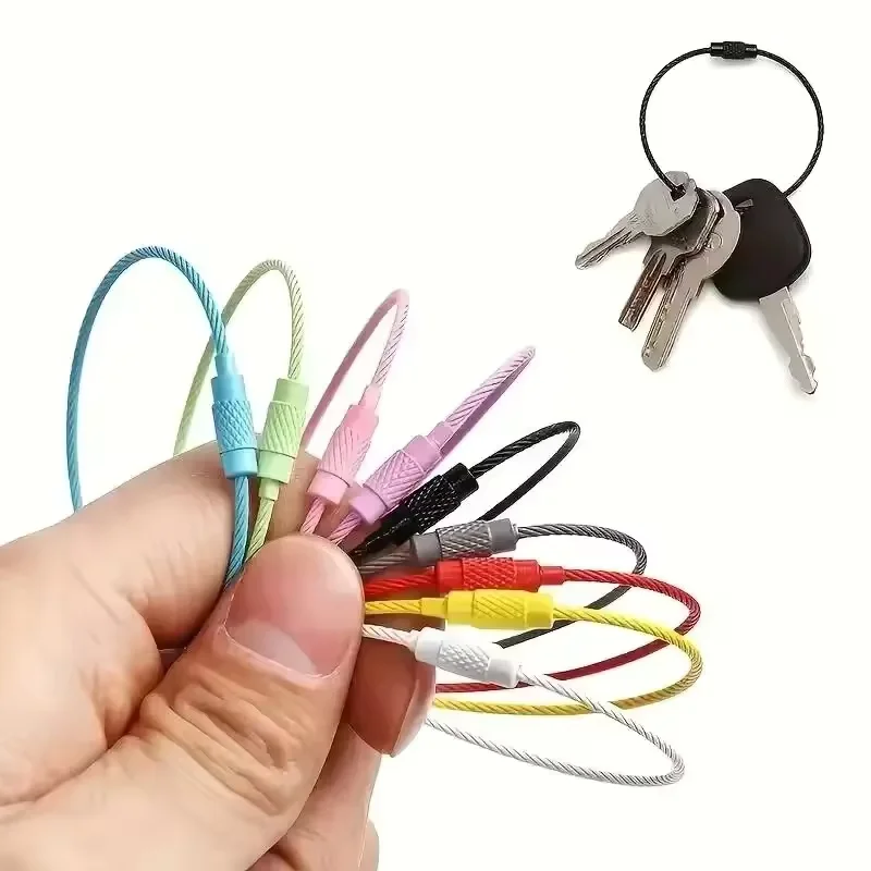 Clip para etiquetas de equipaje de alambre de acero inoxidable, colorido, duradero y fácil de instalar, perfecto para viajes y uso diario, 10 Uds.
