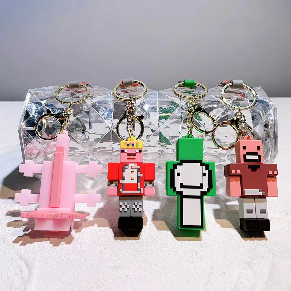 شخصيات كرتونية Minecraft الدعائم الاكريليك سلسلة مفاتيح السيارة الملحقات العصرية حقيبة سحرية على ظهره قلادة كيرينغ هدايا للأصدقاء #3