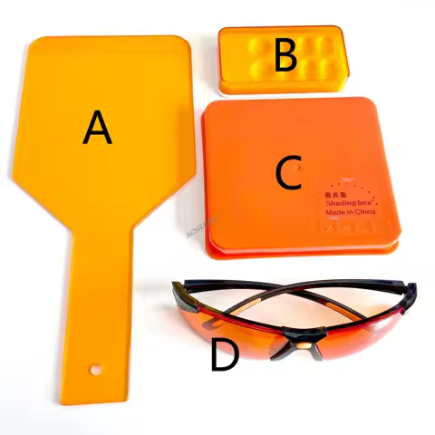 Dental Orange Goggles Block LED UV Blue Lights Glasses Assistantant Hand Plate Light Curing Shading Protector Box
