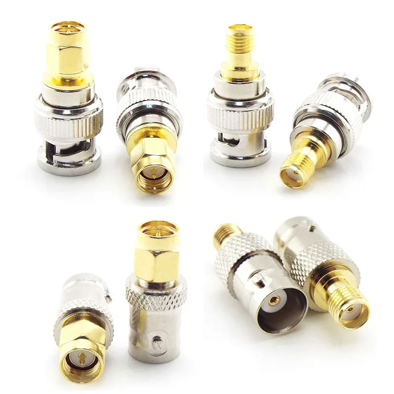 2pcs Connector SMA male female to BNC male female Antenna adapter plug socket sma BNC Male Female Adapter Coax Coaxial cable R1