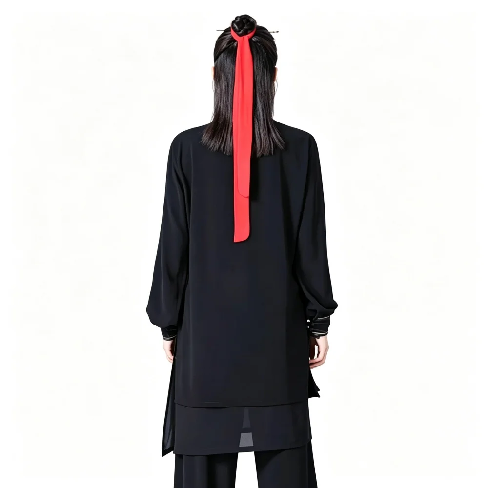 Tai Chi Clothes Women Wushu Clothes Kung Fu Competition Clothes Martial Art Uniform Wrinkle Free Hand Painted 2025 Black