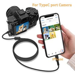 TypeC Port Camera to iphone OTG cable for iphone 14,13,12,11,8,7,6,XS,Sony A7R3 A7R4 ZV-E10 A7S3 A7M3, Canon EOS R5 G5X2 M6II R