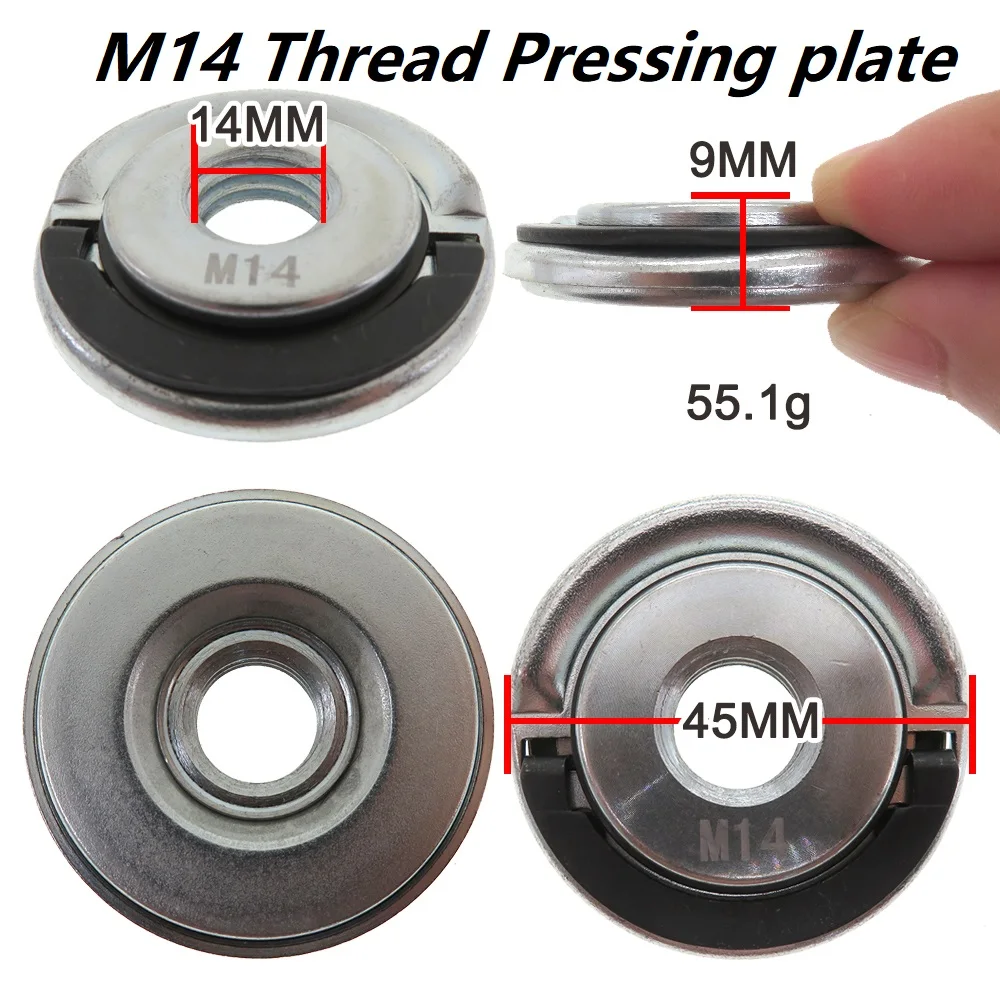 1pcs M14 Angle Grinder Quick Release Plate Self-Locking Grinder Pressing Plate Flange Nut Power Chuck
