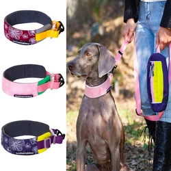 New Pet Dog Collar Soft Padded Comfortable Durable Nylon Pet Collar Multifunctional Dog Leash With Waist Bag Convenient Outdoor