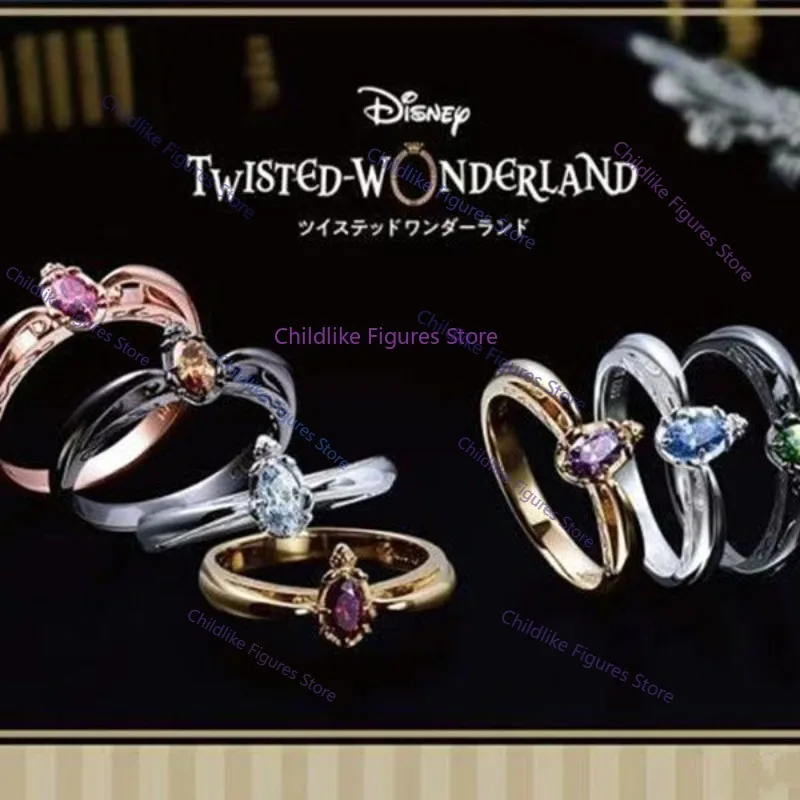 In Stock Anime Bandai Twisted Wonderland College Dormitory Ring S925 Silver Non-fading Niche Ins Cute Adjustable Ring