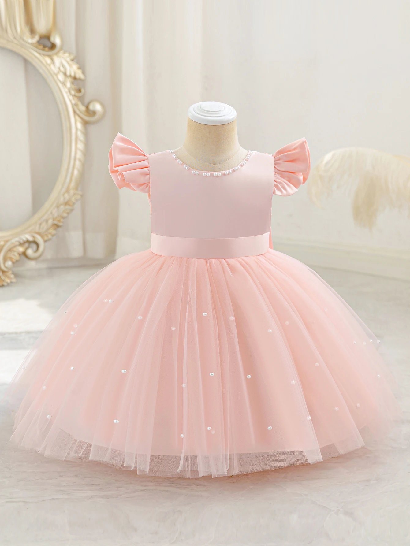 Children's Dress Princess Dress Western Style Children's Wear New Dress Female Fluffy Skirt Beading Design Princess Dress Party