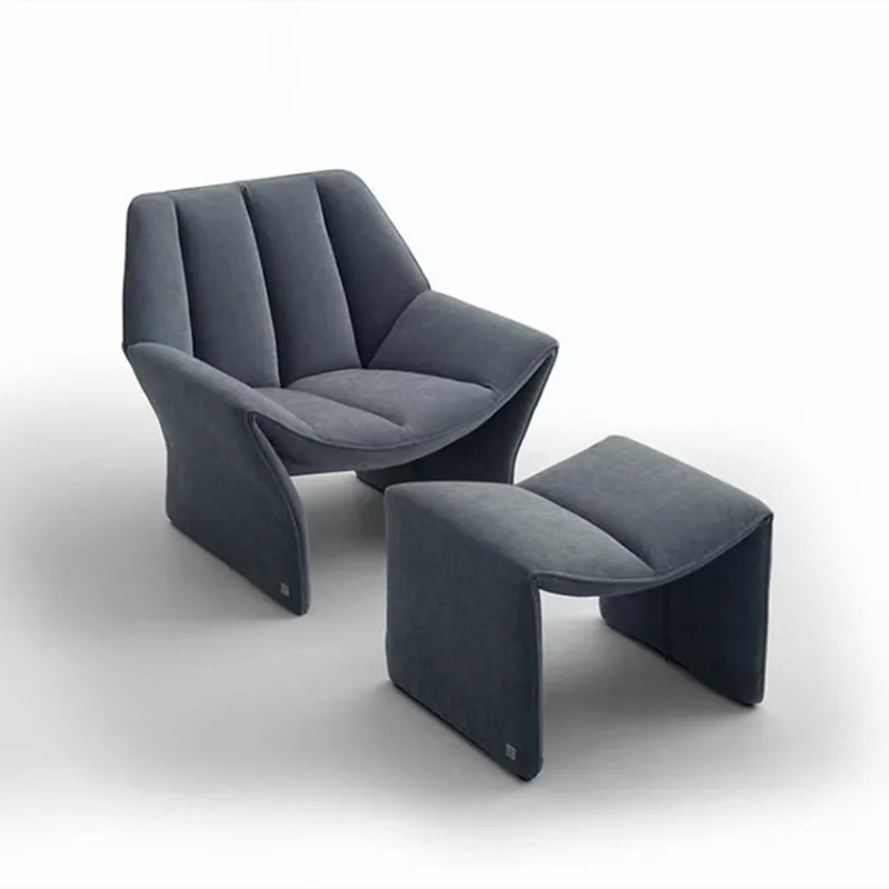 Lazy sofa Nordic single sofa balcony leisure chair light luxury modern simple bedroom living room tiger chair leather art