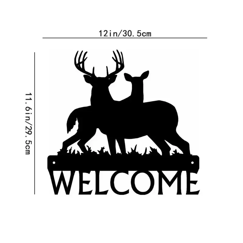 Adorable Deer Buck Artwork Wall Stickers – Cute Family Shape Welcome Sign. Lovely for Wildlife Enthusiasts and Home Decor.