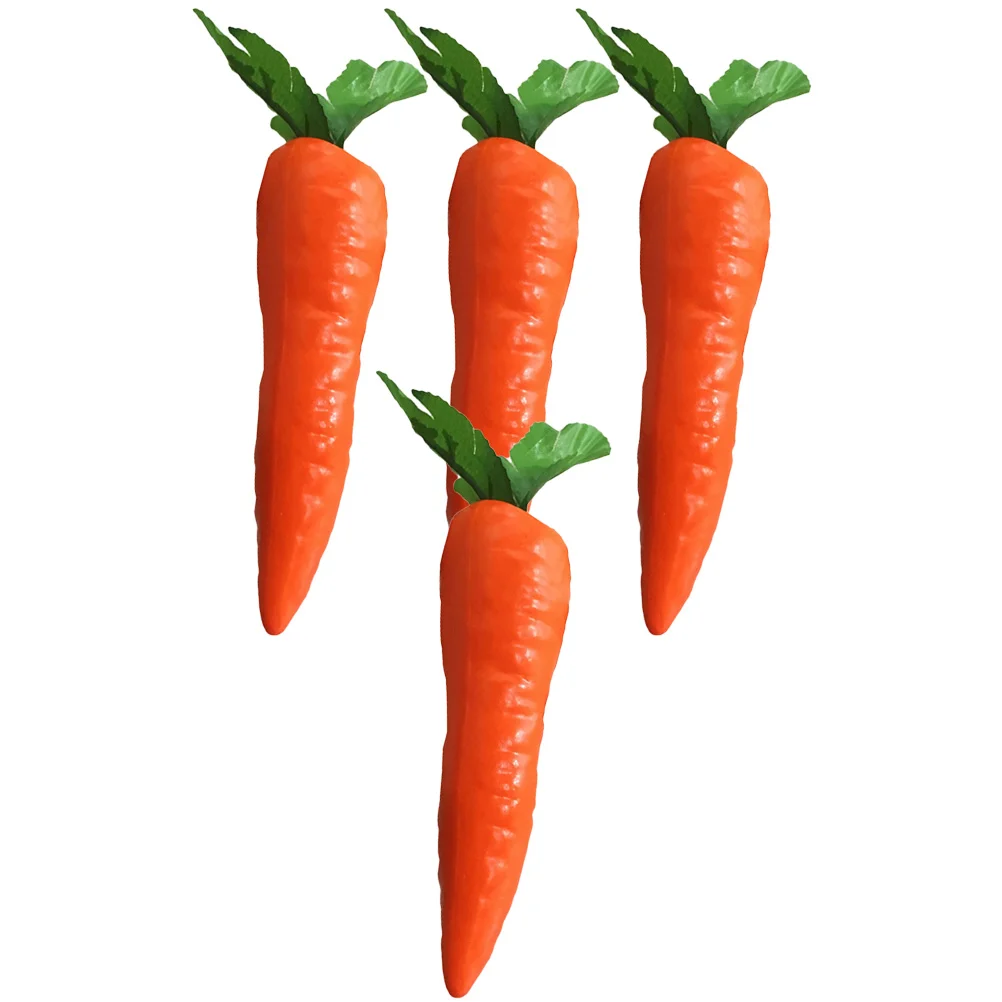 4 Pcs Decorate Puzzle Artificial Carrot Carrots Vegetable Food Models Decoration Foam Easter Decorations