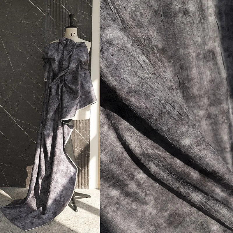 

Pleated tie-dyed fabric for suits skirts pants and dresses clothing designers