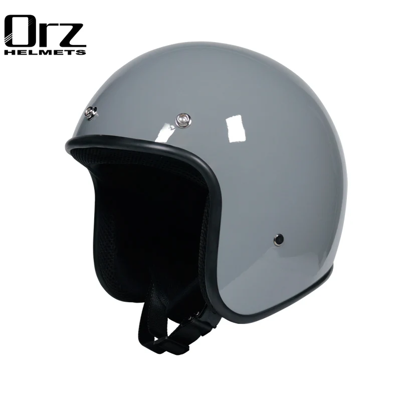 Orz Brand Matte Black Open Face Helmet Retro Style Motorcycle Helmet for Scooter Street Bike Cruiser Motocross Safety Casco Moto
