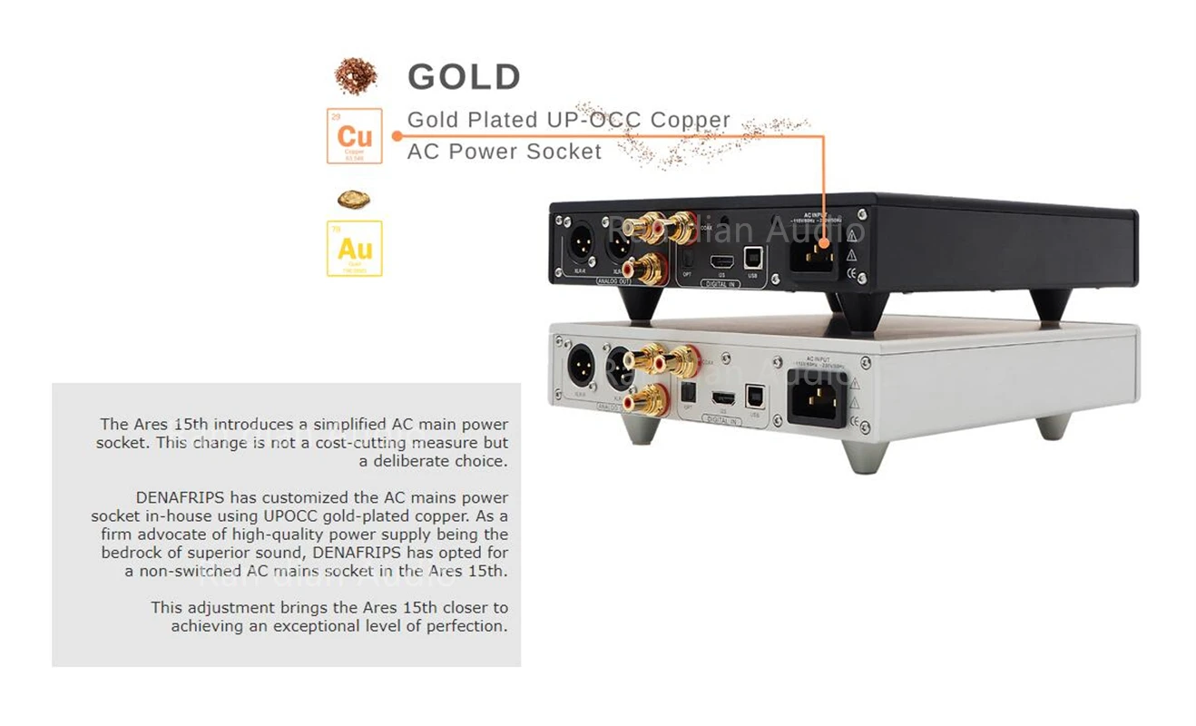 Denafrips ARES 15TH DAC R2R + Architettura DSD, Coaxial x1 OPT x 1, I2S x 1, USB2.0 B, Digital Signal Processing Through FPGA