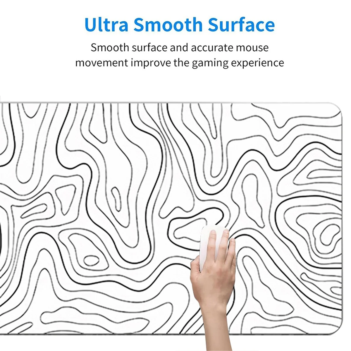 

Highly Recommended Desk Mat,Topographic Contour Extended Big Mouse Pad Computer Keyboard Mouse Mat with Non-Slip Base (31.5x11.8