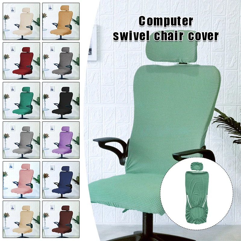 

Computer Chair Cover Stretch Spandex Office Chair Cover Chair Headrest Cover Armchair Slipcover Seat Case Without Armrest Cover