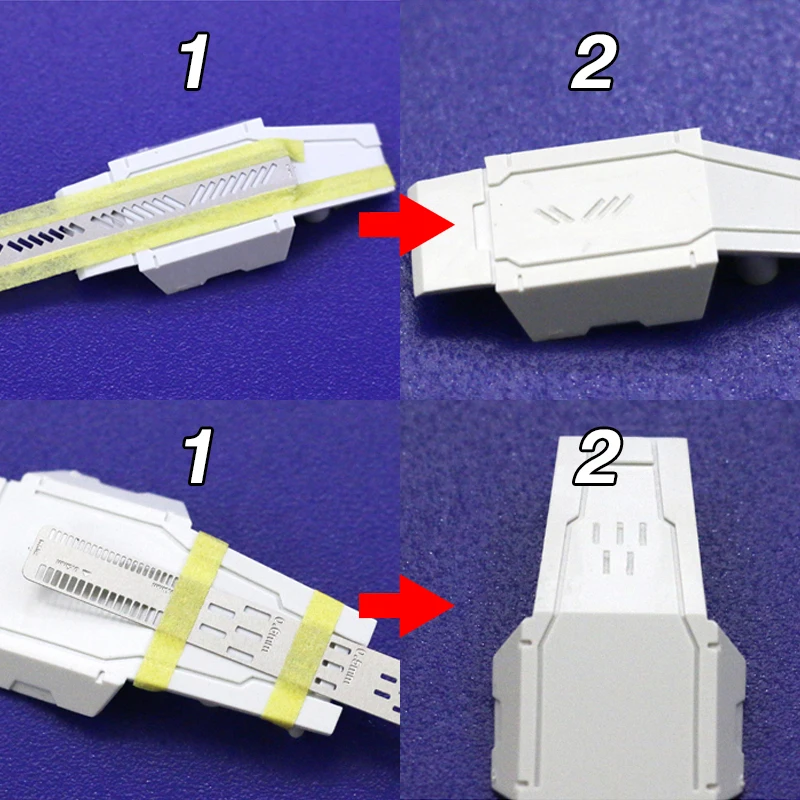 Werkzeuge für die Herstellung von Modellbausätzen, Schablonen zum Anzeichnen, Schnitz- und Gravierwerkzeuge, Bohrwerkzeuge für die detaillierte Nachbearbeitung und individuelle Anpassung von Gunpla-Teilen. – Detail 1