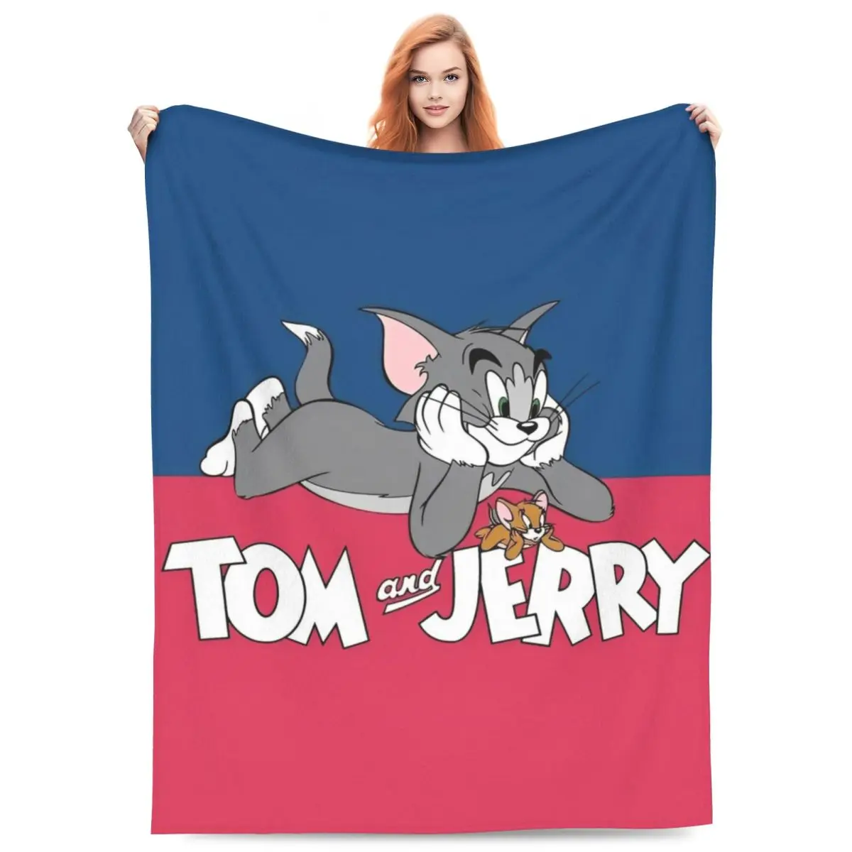 Tom And Jerry Miniso Blanket Soft Funny Plush Bedding Throws For Bedroom Airplane Travel Office Flannel Bedspread Bed Cover