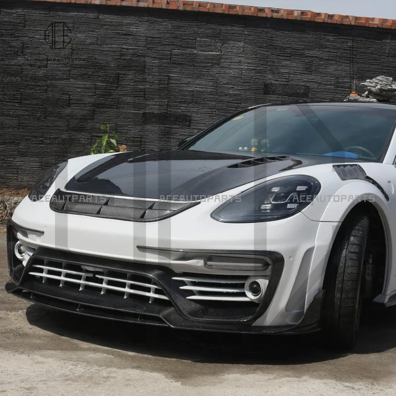 Upgrade To M Style Carbon Fiber Mix Fiberglass Full Body Kit Car Bumper Engine Cover For Porsche Panamera 971 Bodykit