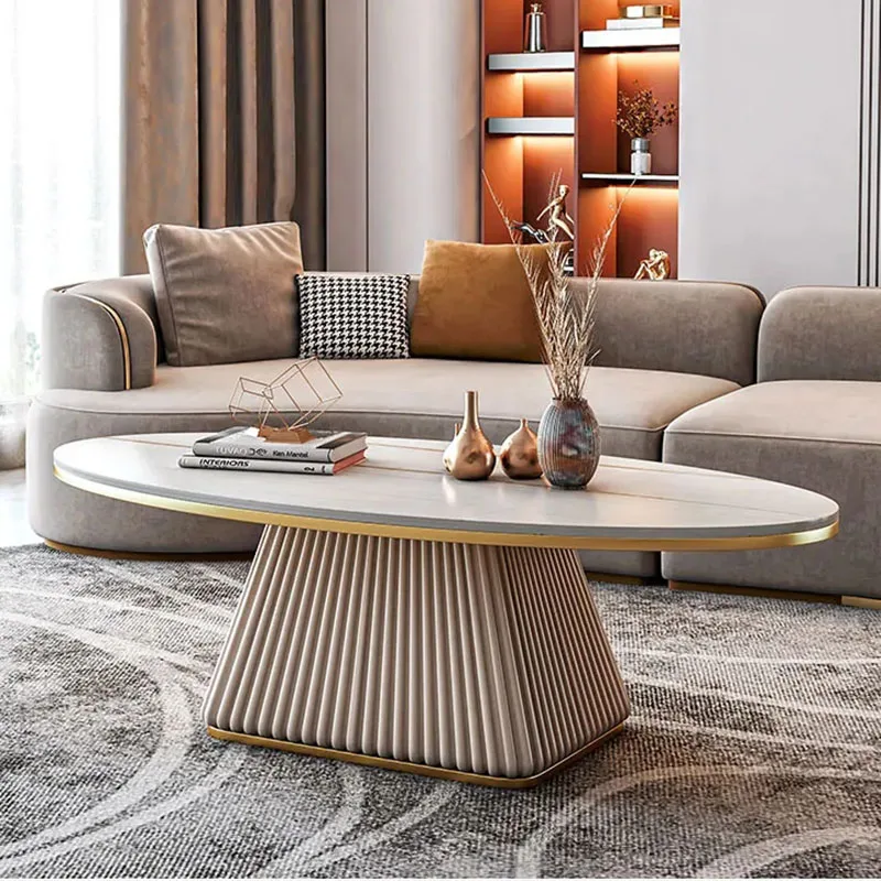 

Luxury White Coffee Tables Modern Marble Effect trendy black Minimalist Side Table Storage Unique Mesa De Centro Home Furniture