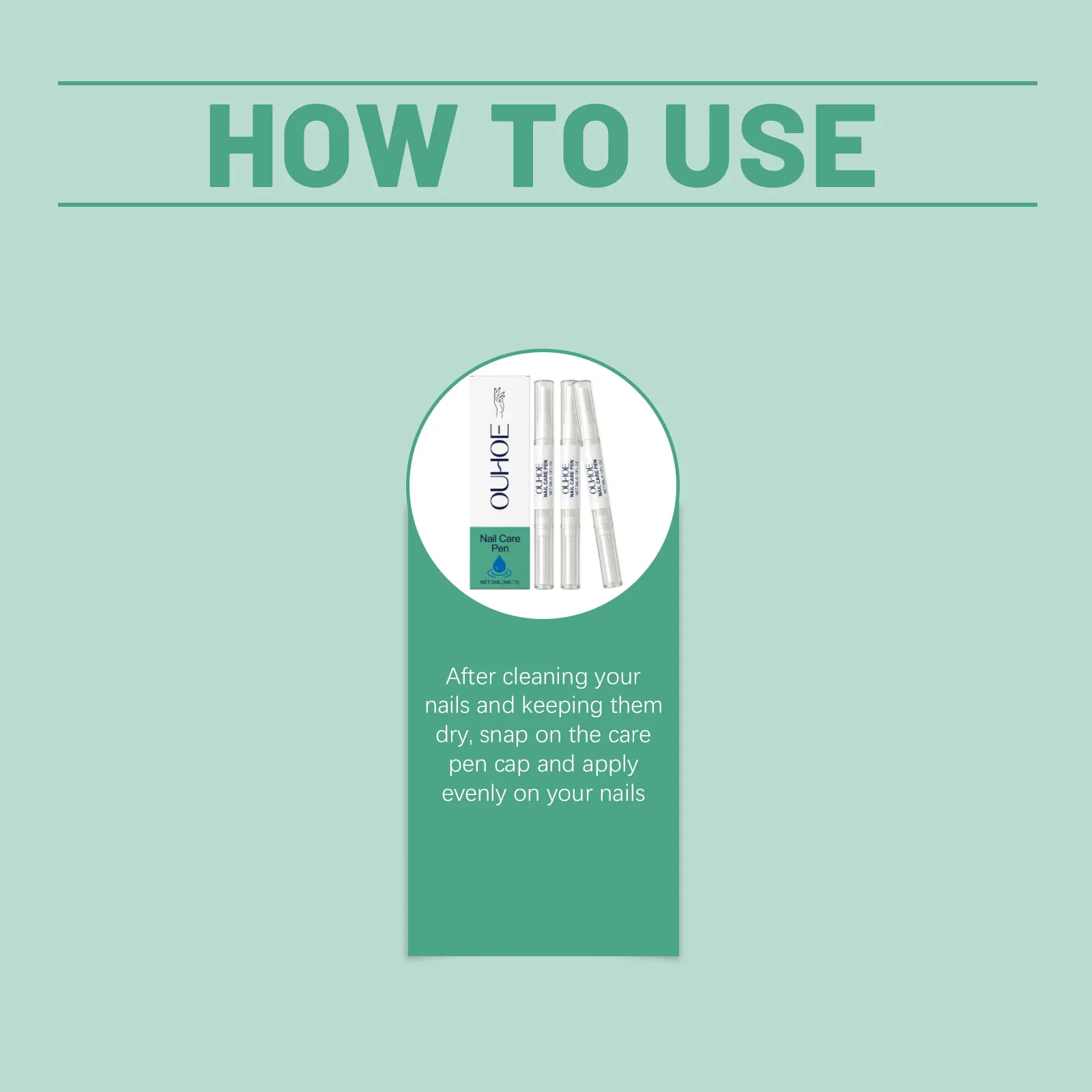 OUHOE Nagelverzorging Pen Set Zacht Voedend Hydrateert Droge Nagelriemen Versterken Zwakke Nagels Snel Absorberend Niet-plakkerig