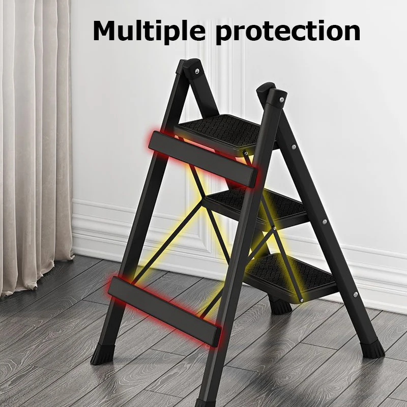 2/3/4 Step Folding Step Stool Home Multifunction Anti-slip Folding ladder Storage Stairs Flower Pot Stand Stable and not swaying