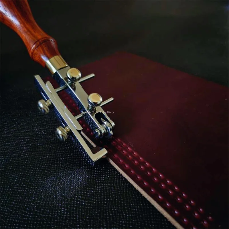 Handmade Leather Spacing Wheel 3/3.5/4/5mm Gear Set DIY Leather Pressing Line Wheel Scraper Tracing Roller Marking Leathercraft