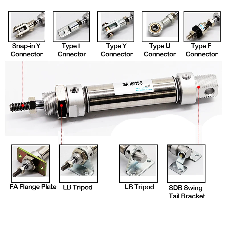 MAL-LB /SDB /Y /I /FA /FD /U -Bore 16mm/20mm/25mm/32mm/40mm MA/MAL دعامة تثبيت مشتركة للأسطوانة الصغيرة