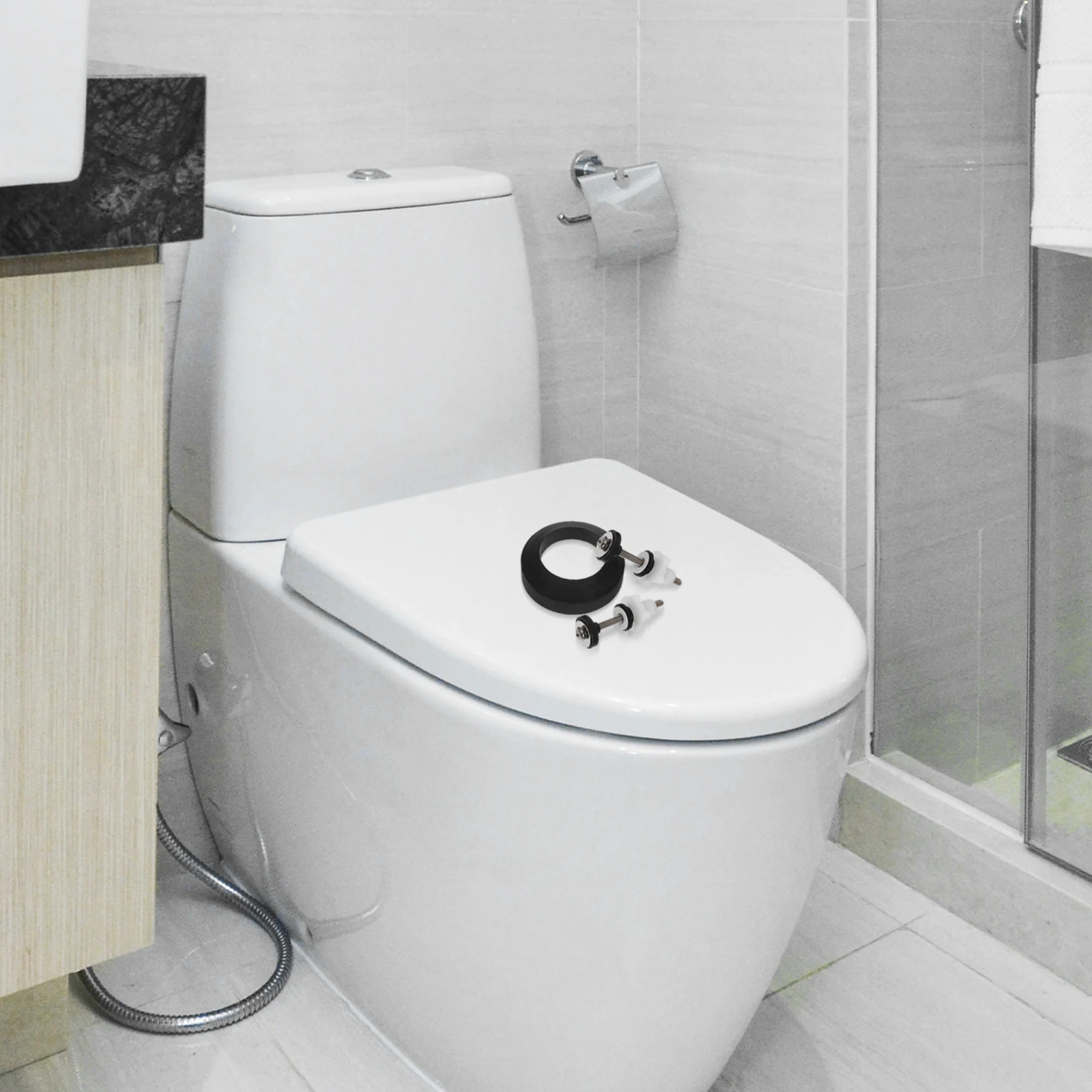 

1 Set Bolts Gasket Kit Universal Fit Durable Leakproof Replacement Parts For Seat Tank Seal Ring Toilet Seat Bolts Toilet Tank