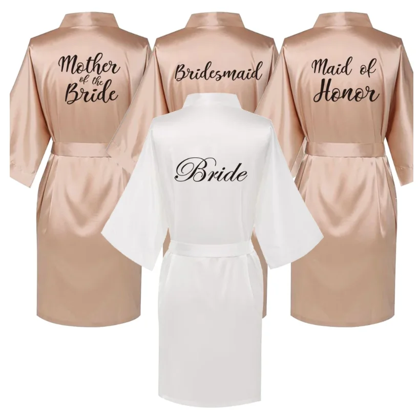 Satin Silk bride robe Wedding Robe Bridesmaid Bride Dressing Gown bridesmaid robes SP002