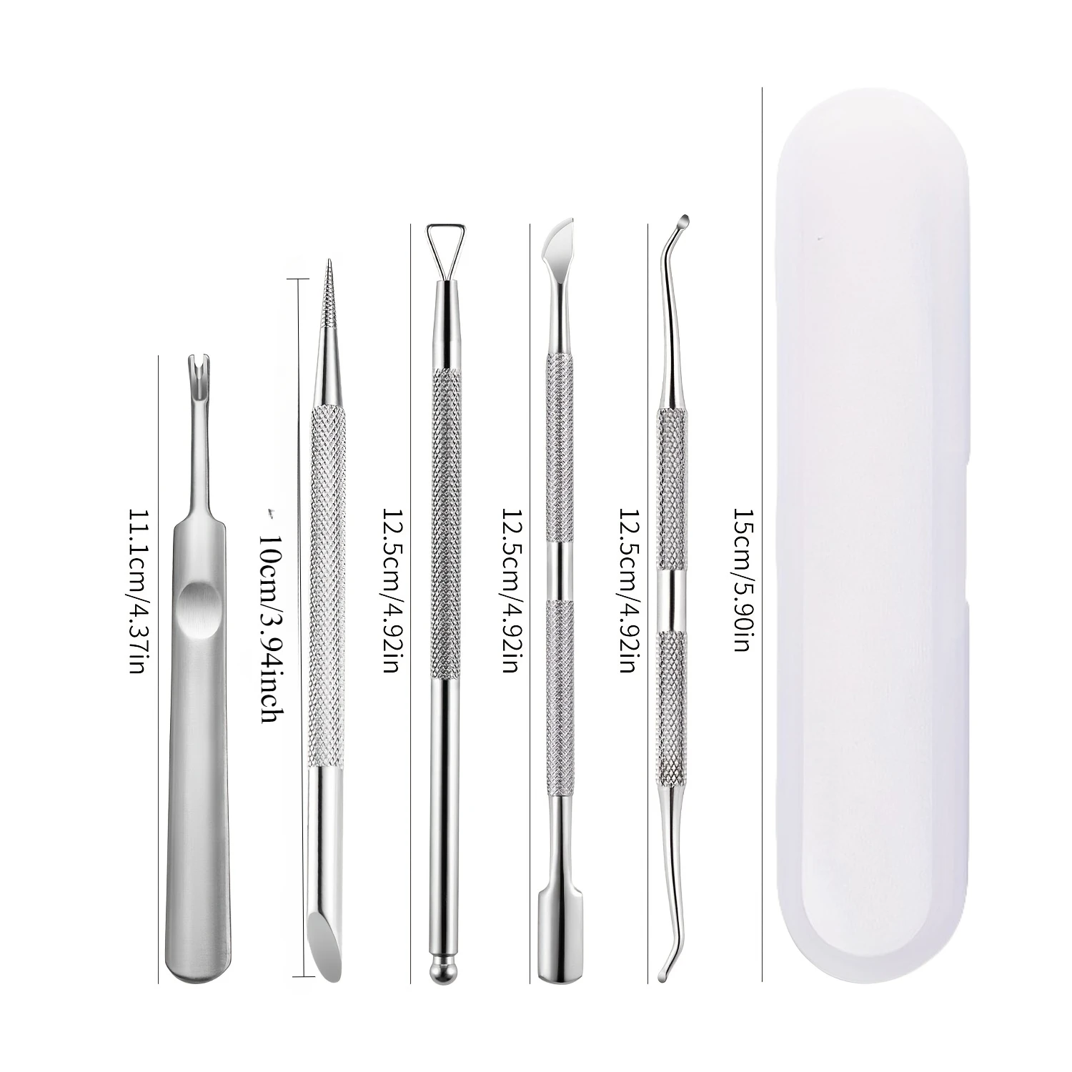 5-częściowy zestaw do usuwania paznokci ze stali nierdzewnej - Bezzapachowy żel do obierania, stóp i paznokci - Pielęgnacja manicure i pedicure, pudełko