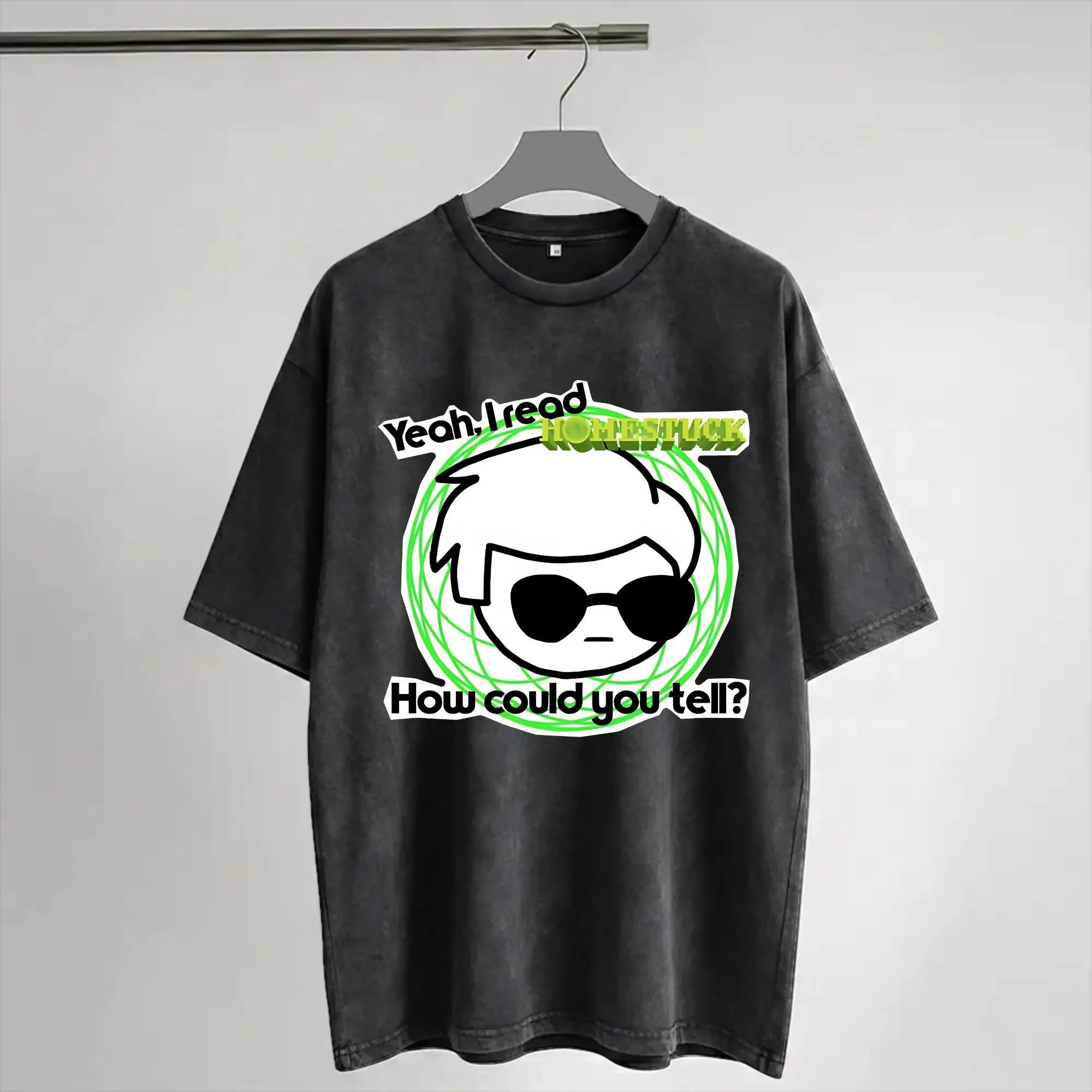Yeah, I Read Homestucks Dave Sticker  Washed T Shirt Streetwear Hip Hop Vintage T-Shirts  Tees Tops for Men Women Short Sleeve