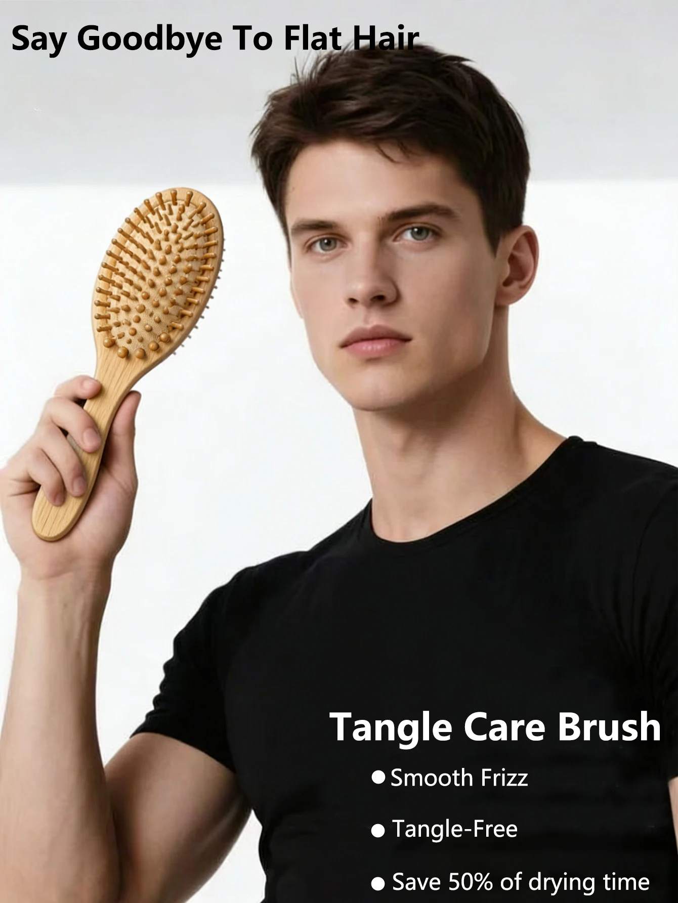 

Natural Boar Bristle Air Cushion Comb Moso Bamboo Hair Brush Portable Scalp Detangler Haircomb Anti-static Salon Styling Tool