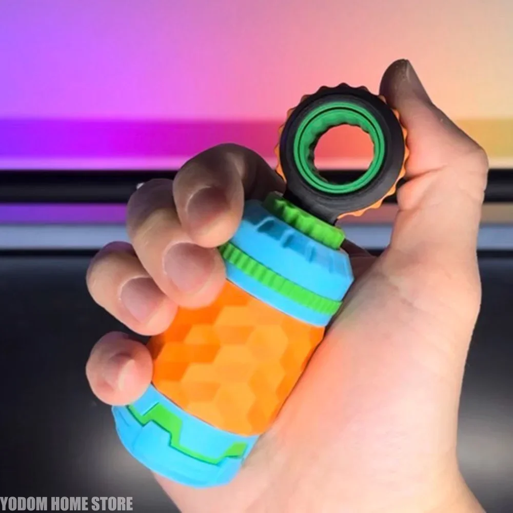 7 in 1 3D Printed EDC Rotating Toggle Decompression Ring Desk Room Decoration Accessories
