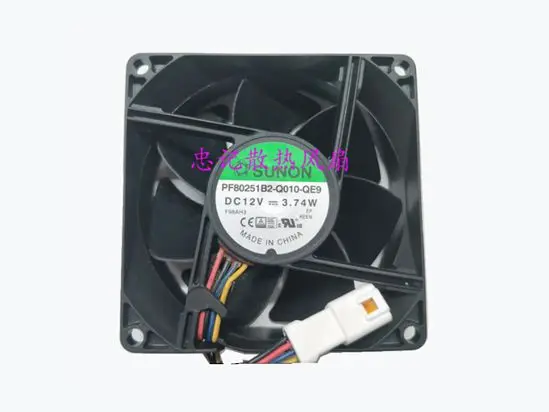 

SUNON PF80251B2-Q010-QE9 DC 12V 3.74W 80x80x25mm 4-Wire Server Cooling Fan