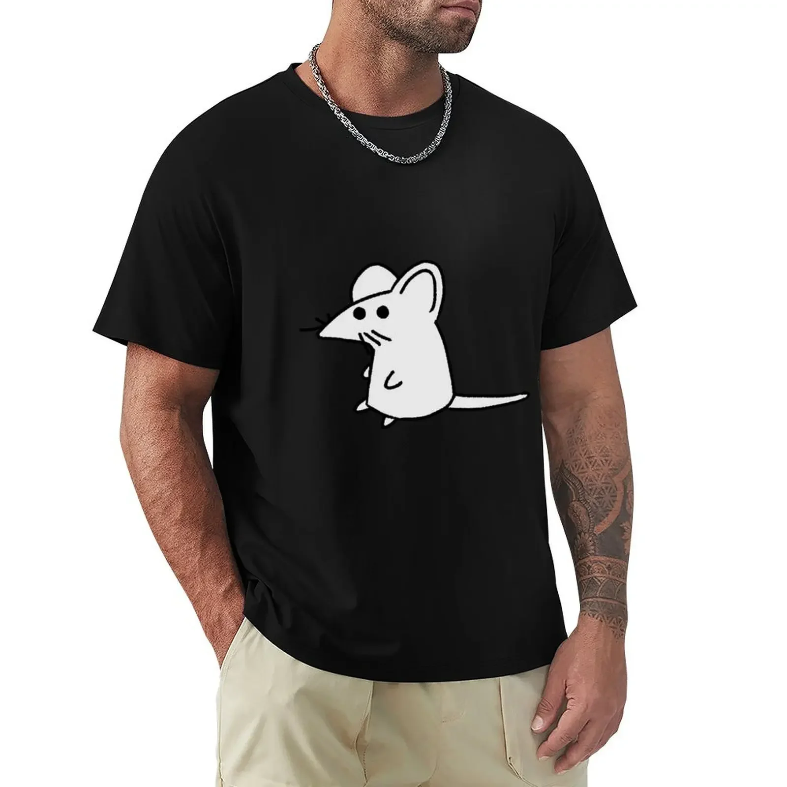 Sitting Mouse T-Shirt for a boy basketball graphic tees graphic t shirts plus size clothes T-shirts for men cotton