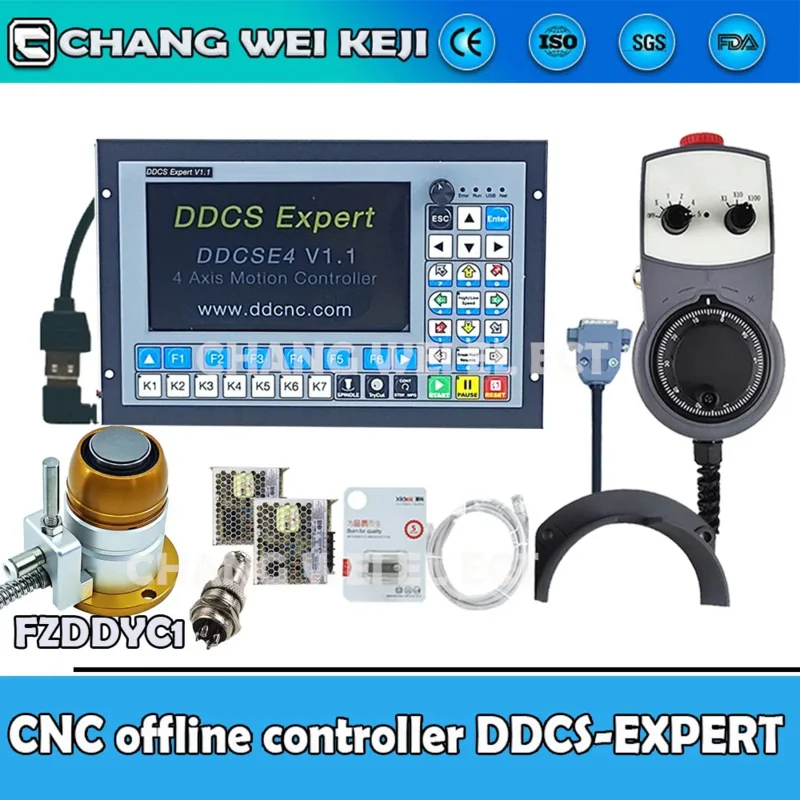 Pengendali Offline DDCS-EXPERT3/4/5 CNC pengeboran dan penggilingan Kode G 5-sumbu berhenti darurat MPG 75W24V-DC PROBE Sensor