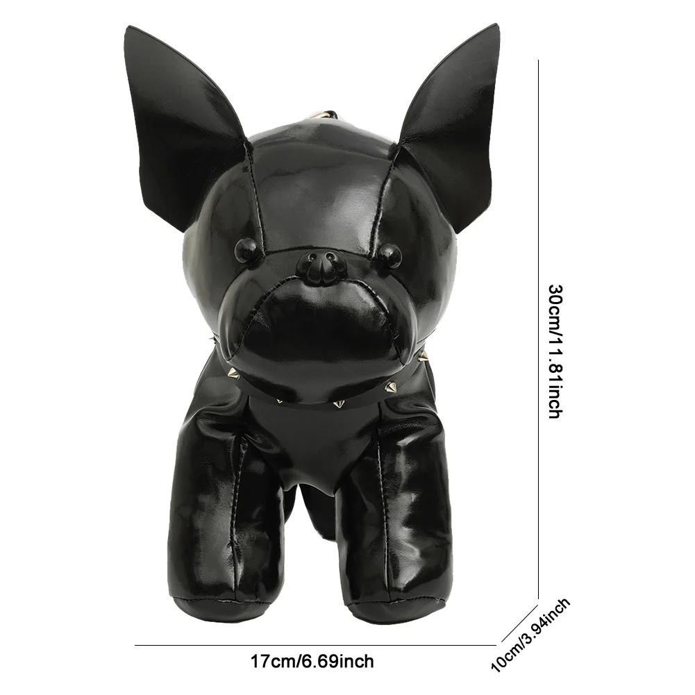 حقيبة كتف للرجال والنساء على شكل بولدوج حقيبة كروس من جلد البولي يوريثان بحزام قابل للتعديل حقيبة يد محفظة للتسوق والسفر