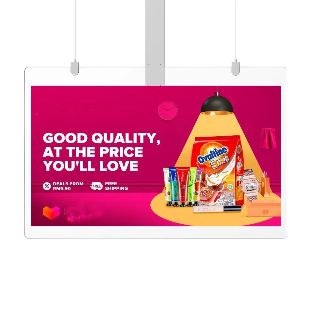 

49-Inch High Brightness Ultra-Thin Transparent Digital Advertising LCD Screen Hanging Menu Window Display