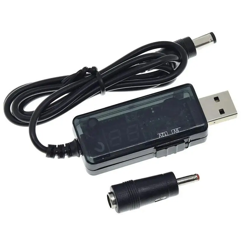 USB دفعة محول تيار مستمر 5 فولت إلى 9 فولت 12 فولت USB خطوة المتابعة محول كابل DC5.5/3.5 مللي متر موصل لإمدادات الطاقة/الشاحن/محول الطاقة