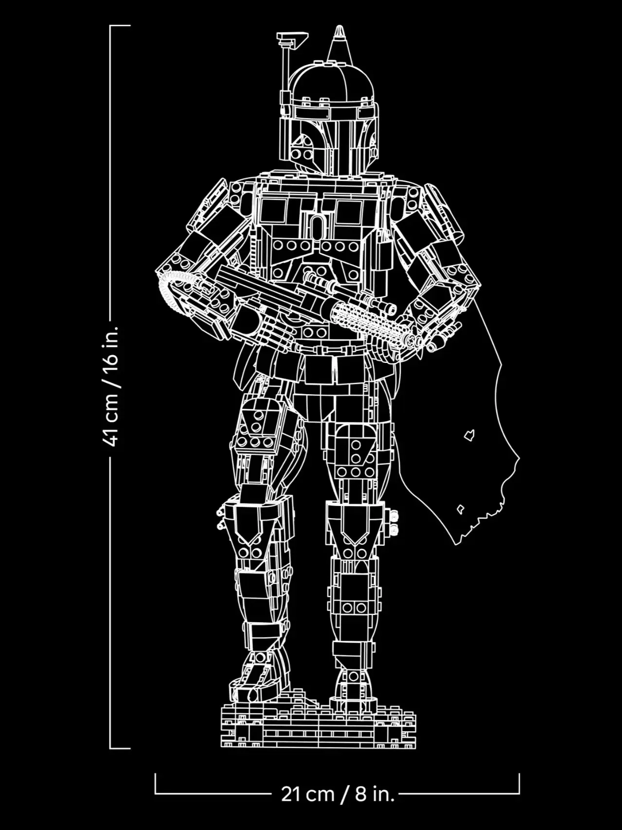 Boba Fett Große Actionfigur MOC Baustein-Modell 1544 Teile Sammlerstück Bausteine Spielzeug für Erwachsene Kinder Geburtstagsgeschenk – Detail 3