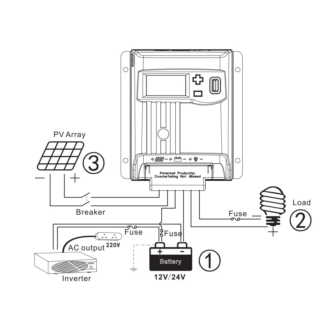 Imagem -06 - Mppt Solar Power System Controlador de Carga Auto com Wi-fi bt Opcional 40amp 12v 24v