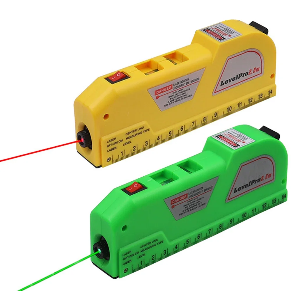 Multipurpose Level Laser Horizon Vertical Measure Tape Horizontal Ruler 4 in 1 Infrared Laser Level Cross Line laser tape Pool