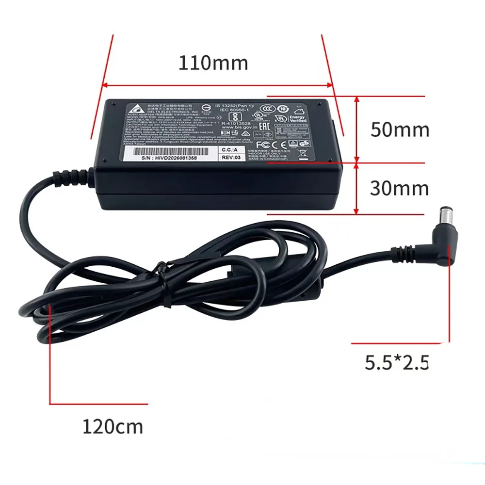 Genuine DPS-65VB A 12V 5.417A 65W 5.5x2.5mm AC Adapter For ASUSTOR AS3202T TS-231 TS-251 TS-253 TS-259 TS-269 Power Supply