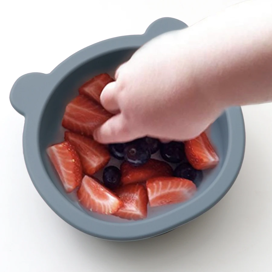 Baby Silicone Children\'s Tableware BPA Free Infant Waterproof Suction Cup Bowl Portable Solid Color Feeding Food Tray