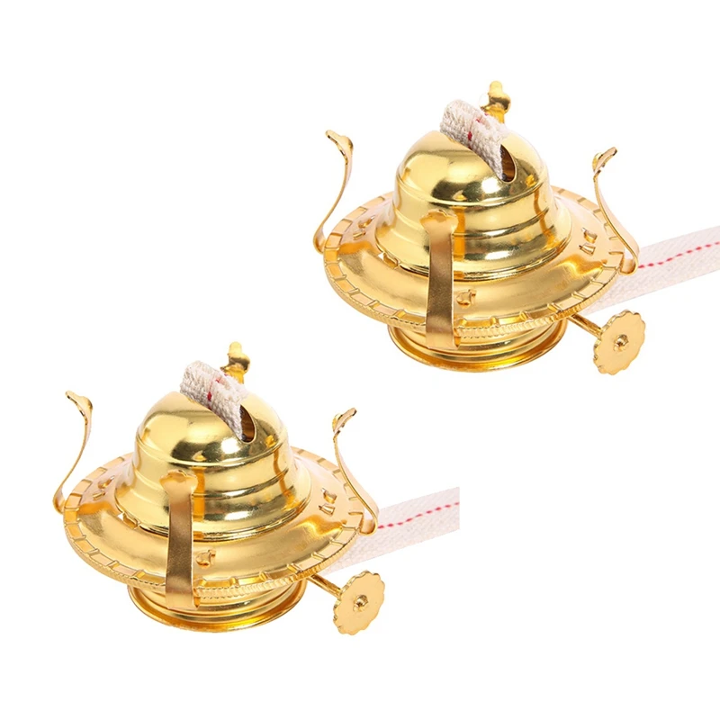 BMBY-2Pcs Oil Lamp Burner For Lamps Oil Lamp Replacement Oil Lamps Parts With Reduction Collar And Cotton Lamp Wick