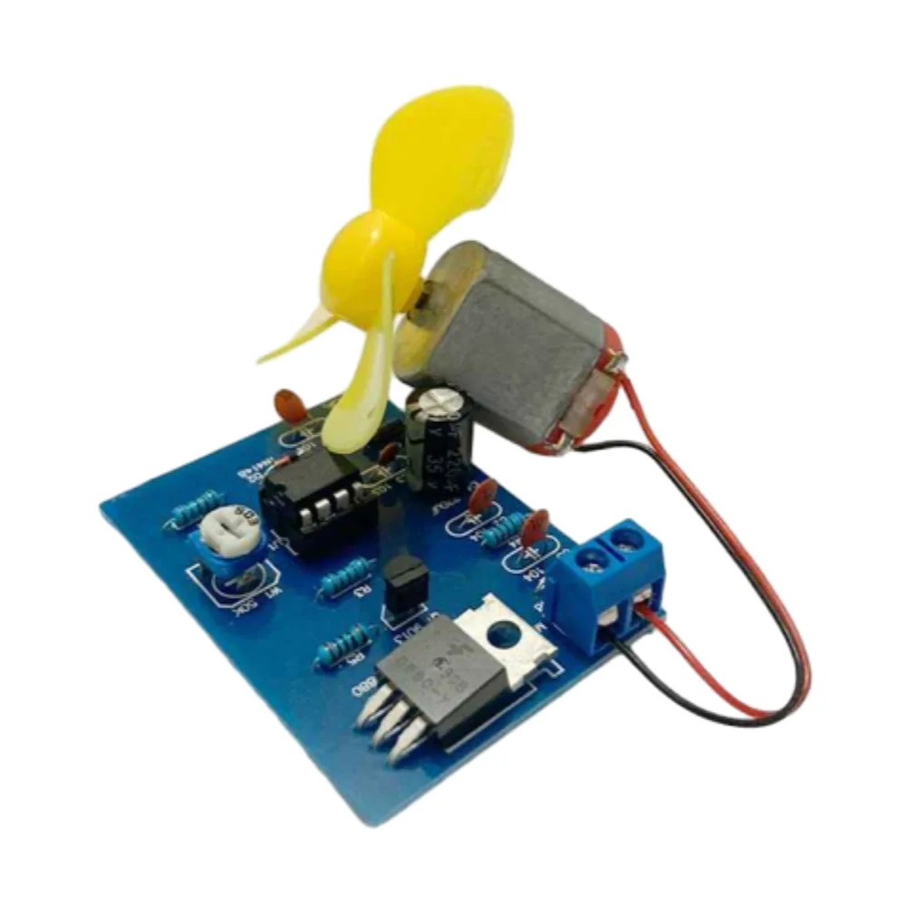 

Electronic Fan NE555 DC Motor Width Speed Adjustment Controller Kit Electronic Production DC4.5V Motor Electronic Training Kit