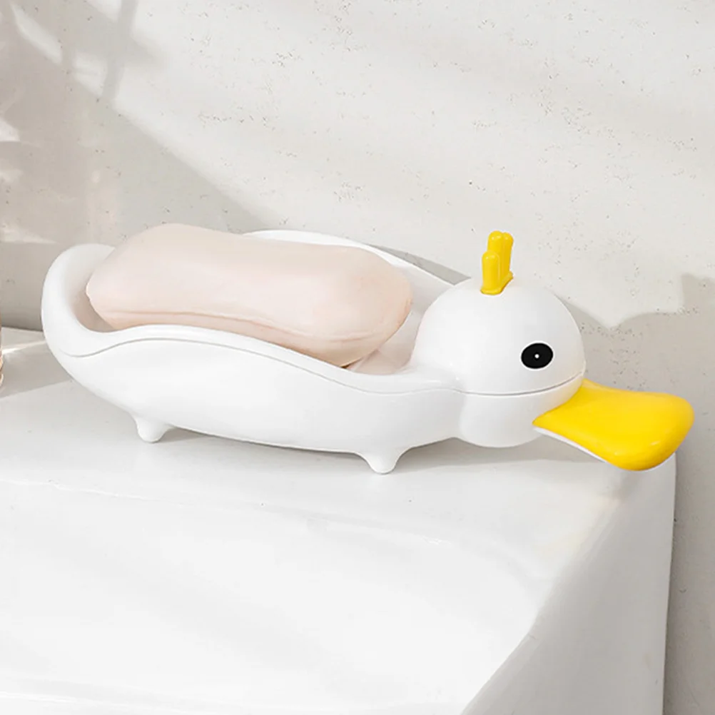 

Cute Duck Shaped Self Draining Animal Design Plastic Holder For Bathroom Decor Large Capacity Lightweight Portable Container