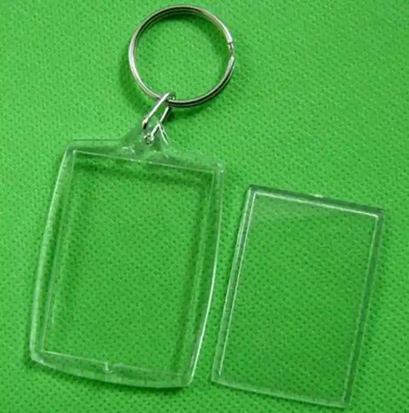 

500pcs Transparent Blank Acrylic Insert Photo Picture Frame Keychain DIY Key Chain Keyring Wedding Gifts Party Giveaways