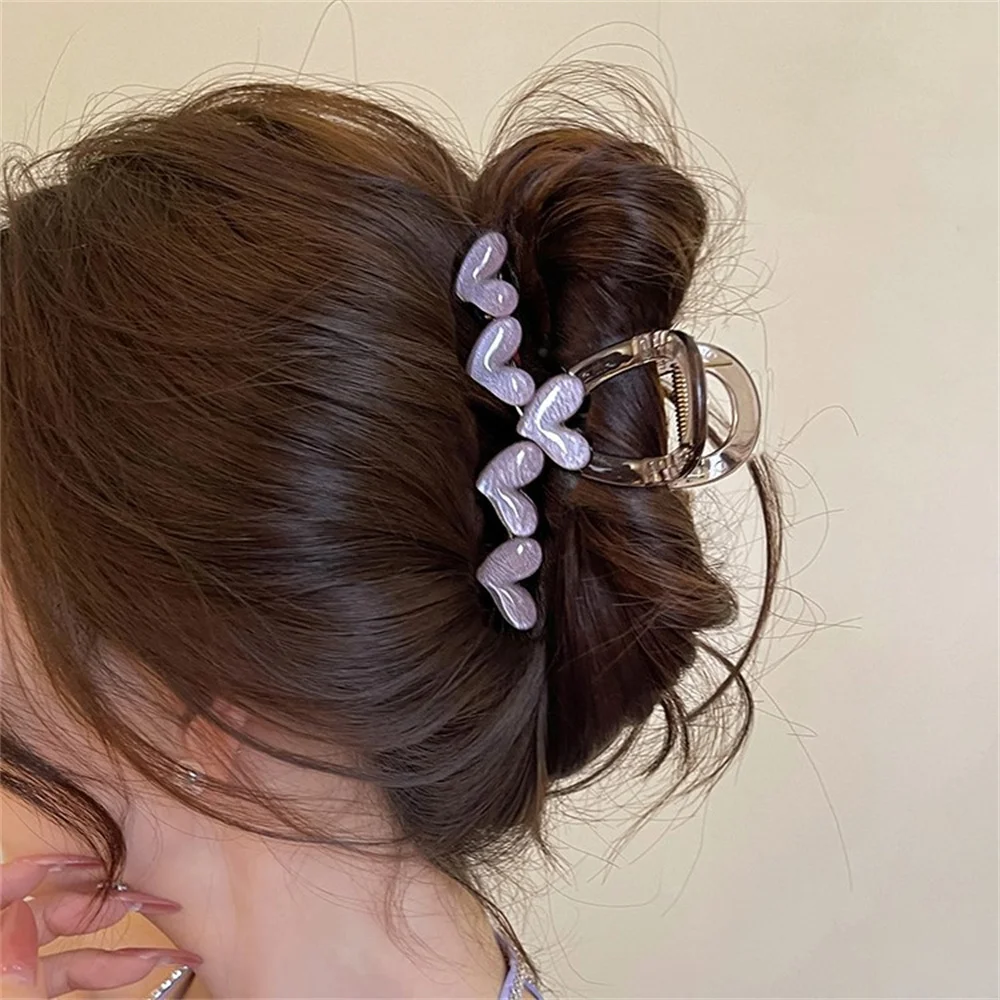 Heart Geometric Hair Claw Crab Hairpins Fashion Cross Hair Clips Barrettes Women Girls Korean Ponytail Clip Hair Accessories