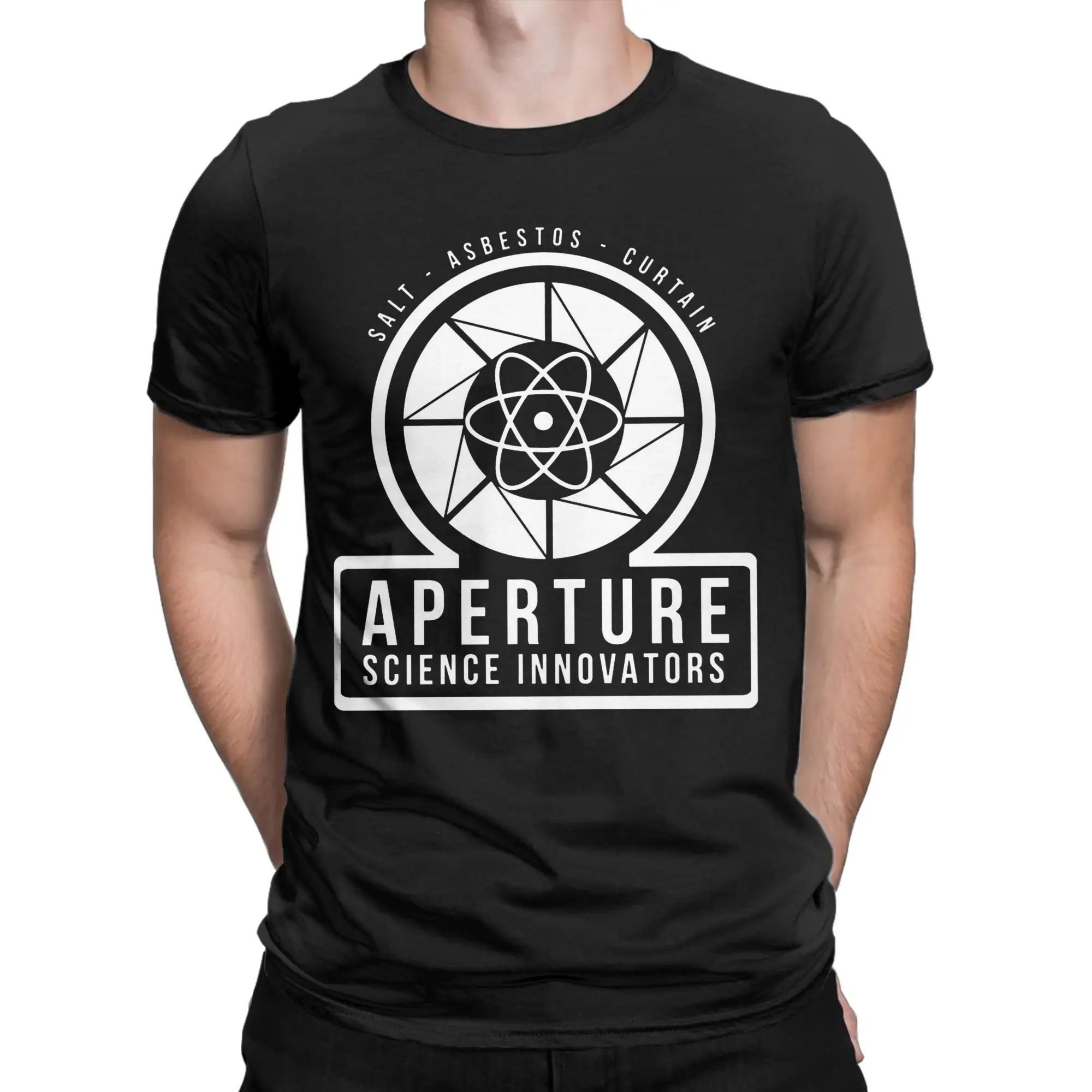 Men Portal Aperture Science Laboratories T Shirts Game 100% Cotton Tops Novelty Short Sleeve O Neck Tee Shirt Printed T-Shirt